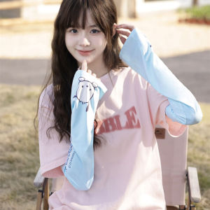 Sun Protection Ice Sleeve Womens Loose Thin Ice Silk Arm Cover Cute Student Summer Fashion Accessory Polyester Fiber Animal Pattern