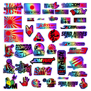 40 PCS JDM Motorcycle Stickers and Decals Car Vinyl Stickers Waterproof Scratch Glass Stickers