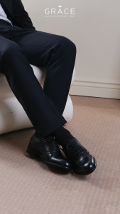 Giày Tây Nam Da Thật Oxford Brogue BIG SIZE – Grace New Classic 2805 Đen  | Đủ Size 37–46 | Êm Chân Form Rộng