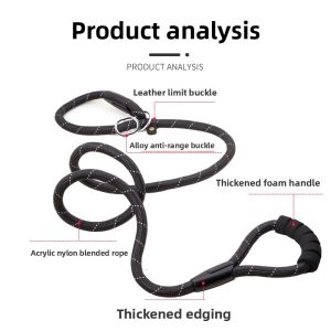 MONLEYTA | Thickened Dog Leash Golden Retriever Labrador Retriever Pulling Rope Large Dog Chain Nylon Material Retractable Leash