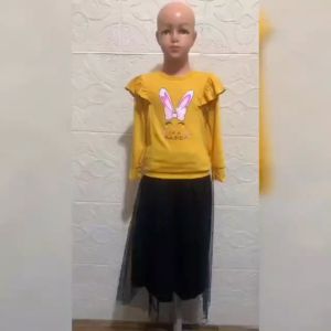 Atasan Anak Perempuan Model Kerutan Kekinian Lengan Panjang Mangset Atasan Bunny Kids Anak Tanggung Matt BabyTerry Good Quality Baju Agustusan Anak