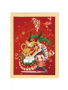 Snake Year Handmade DIY Folk Grain Seed Mosaic Material Kit for Kindergarten Primary School Children Parent Teacher Christmas Gift