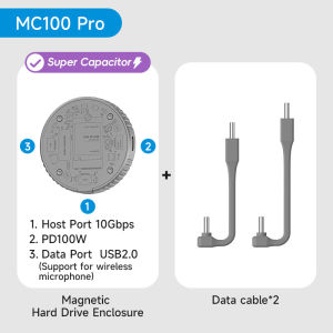 Hagibis | Hagibis Magnetic M.2 2230 NVMe SSD Enclosure SSD Case USB C 3.2 Gen2 to NVMe PCI-E for iPhone 16 Pro Max ProRes Magsafe MacBook