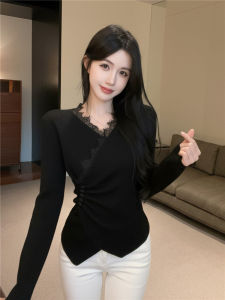 Lace Pintuck V-Neck Shirt