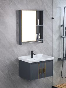 Ayo Bathroom Sink Complete Aviation Aluminum Material Bathroom Cabinet Combination Integrated Wash Basin Mirror Cabinet