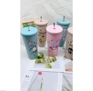 [ 750ML ] Ly giữ nhiệt Gấu Dâu Lotso inox 304 không gỉ kèm ống hút cốc giữ nhiệt bình giữ nhiệt Gấu Dâu Losto 2 lớp inox cao cấp