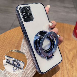 Realme V11s Silicone Phone Case Full Cover Anti-Fall Transparent Soft Shell with Stand Mens Model RMX3121 V115G New S5G