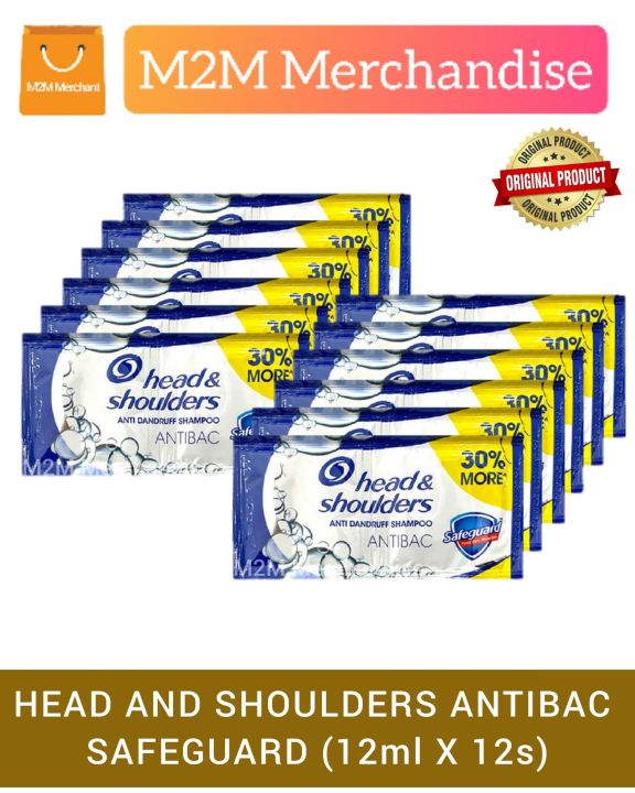 HEAD AND SHOULDERS ANTI DANDRUFF SHAMPOO ANTIBAC WITH SAFEGUARD (12ml X 12s) SACHET