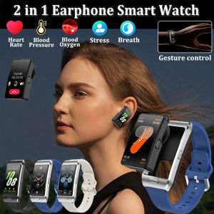 Smart Watch 2 In 1 TWS Headset 1.57" Men Women Sports Fitness Heart Rate Watches Bluetooth Call Music Smartwatch