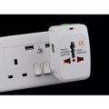 Adaptor universal internasional 2 port USB travel charger colokan listrik stop kontak. 