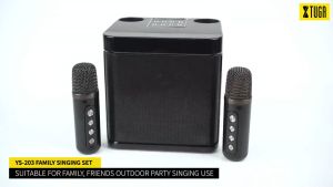 YS-203 Dual Microphone Wireless Karaoke Speaker Portable Professional Karaoke Bluetooth 5.0 Wireless Smart Mini Karaoke