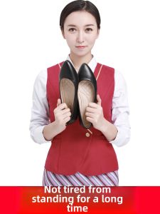 ไซส์ใหญ่สวมใส่สบาย ทางการ รองเท้าทํางานสําหรับผู้หญิง สีดำ รองเท้าส้นสูงเดินทางสัมภาษณ์แบบสวม นุ่ม ด้านล่าง เรียบหรู รองเท้า