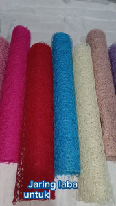Lembaran Jaring Besar Laba Korea Kertas Buket 50 x 50 Cm Polinet Poly Mesh Spider Wraping Papper Flower Roll