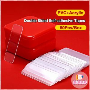 BIBLIO Transparent Removable Double Sided Self-adhesive Tapes For Balloons 60Pcs/Box Multifunctional Waterproof No Residue Washable Tapes