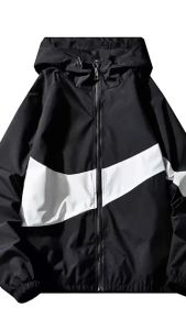 แจ็คเก็ตผู้ชายฤดูใบไม้ผลิและฤดูใบไม้ร่วงใหม่แจ็เสื้อแจ็คเก็ตผู้ชายฤดูใบไม้ผลิและฤดูใบไม้ร่วงใหม่แจ็คเก็ตผู้ชายคู่สวมแบรนด์ญี่ปุ่นหลวมด้านบนมีฮู้ดเสื้อกันหนาว