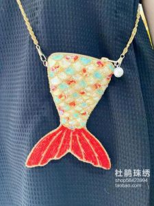 Original New Product Sweet Princess Coin Purse Single Shoulder Ladies Crossbody Bag Bead Embroidery Fashion Element Youth Synthetics