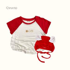 (Set 2) Bodysuit dáng thụng kèm nón tai gấu Hàn Quốc cho bé Sinnie baby 100% ảnh thật.