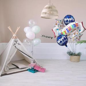 Bộ 5 Bóng Bay Trang Trí Sinh Nhật Nhiều Màu Sắc Bằng Nhôm Kèm Bóng Sao & Bóng Tròn 18 Dùng Cho Tiệc Tùng
