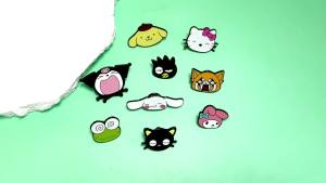 Sanrio | Anime Kitten Enamel Pin Cartoon Characters Cinnamoroll and Kuromi Metal Badge Pin for Jacket Jeans Lapel Pin Cute Accessory