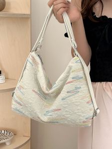 Túi Đeo Chéo Vải Canvas Dung Tích Lớn Túi Đeo Vai Đôi Thời Trang Thường Ngày Cho Học Sinh Túi Đeo Vai Đa Năng Cho Nữ Túi Đệm Hình Bánh Bao