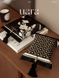 Túi Đựng Khăn Giấy UARA Vintage Wood Peony Creative Dùng Trong Nhà Bàn Ăn Xe Hơi Túi Đựng Khăn Giấy Vải Nhung Họa Tiết Hoa