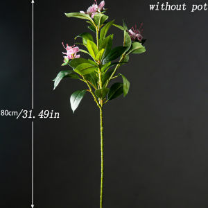 Kmitang | 80/120cm Artificial Ficus Tree Large Fake Banyan Plants Tropical Plastic Fiddle Fig Tree Branch Faux Palm Plant For Home Decor