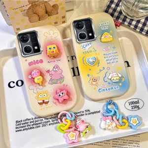 Oppo Reno7 4G Silicon Case CPH2363 Edition Womens Model Anti-fall Creative 3D Cartoon Cute New Version Phone Cover Protection