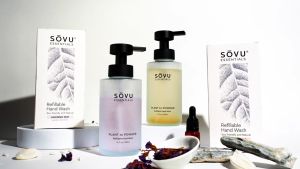Refillable Hand Wash STARTER KIT - SŌVU Essentials (300mL) - Natural Essential Oil Foaming Hand Soap with Eco-Friendly Glass Bottle
