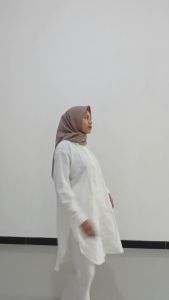 Kemeja Long Tunik Katun Linen - Kemeja Oversize - Kemeja Linen Panjang