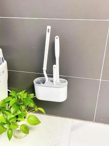 แปรงขัดห้องน้ำ แปรงทำความสะอาดพื้น แปรงขัดห้องน้ำซิลิโคน วัสดุPPคุณภาพสูง มีช่องระบายน้ำ 3in1 ไม่เจาะผนัง สีฟ้า สีเทา