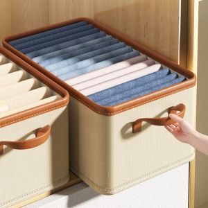 JIYAN2866 Foldable Clothing Storage Box Separation Clothes Dividers Socks Storage Container Fabric Art Cabinet Drawer Household