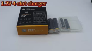 PUANTES AA/AAA USB 4-slot LCD charger TYPE-C matched with 3A/2A rechargeable batteries