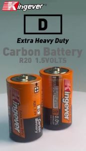 Kingever 100% Original D R20 Extra Heavy Duty 6 Packs 12pcs Battery Classic Series
