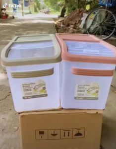 Thùng Đựng GạoĐỗ  Lạc  Có Nắp Kéo Thông Minh Bằng Nhựa PP Đựng Được 10kg Gạo