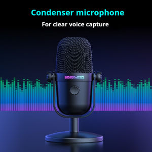 Onikuma M830 USB Condenser Gaming Mic - Noise Cancelling & Mute Button Ultra-Compact for Streaming/PS5/PC/Mac Podcast/YouTube