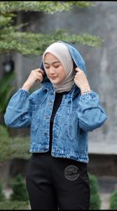 DELLE HOODIE JAKET JEANS WANITA / JAKET WANITA JEANS / JAKET HOODIE WANITA TERBARU