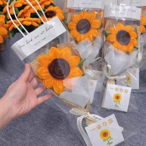Bó Hoa Hướng Dương Dệt Tay Kit Vật Liệu Quà Tặng Ngày Nhà Giáo Quốc Gia Bó Hoa Hướng Dương Một Cành Vật Liệu Thủ Công Sáng Tạo
