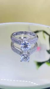 Nhẫn moissanite Mỹ D/FL kiểm định GRA kiểu đai tấm đá chủ 6.5mm màu trắng Nhẫn bạc nữ xi bạch kim đẹp Nhẫn kim cương nhân tạo moissanite thiết kế sang trọng và đẳng cấp - KIM LỘC PHÁT NKDT6L5