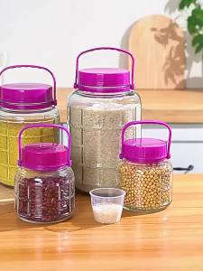 Glass rice container 10kg/20kg food storage dispensers bekas simpan beras big glass jar 玻璃罐大容量