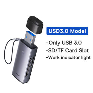 BASEUS | Baseus Card Reader USB C & USB3.0 to SD Micro SD TF Memory Card Device 104MB/s 2TB Smart Cardreader for Laptop Accessories
