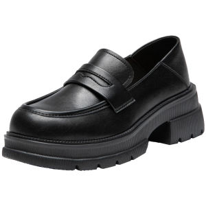 DUSTO | Thick Sole Easy-on Loafers Black
