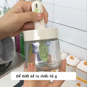 Hũ Đựng Gia Vị Thủy Tinh 350ml Kèm Thìa Cải Tiến Nắp Kín Chống Ẩm Lọ Gia Vị Thủy Tinh Cao Cấp Chống Vón Cục.