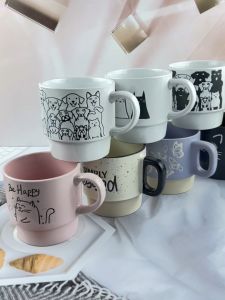 แก้วมัค แก้วเซรามิก แก้วน้ำ สไตล์โมเดิร์น ขนาด 3.75 x 3.75 นิ้ว ความจุ 440 ml. (15.6 oz )