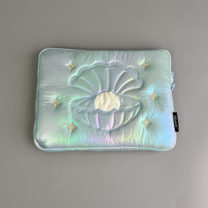 Fashionable Embroidered Pearl Shell Protective Case for Notebook IPad Tablet with Inner Pocket And Rainbow Gloss