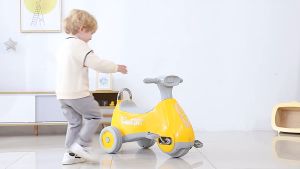 Xe mô tô điện ba bánh dành cho trẻ em có thể chạy bằng điện hoặc dùng chân đẩy trang bị đèn LED & âm nhạc