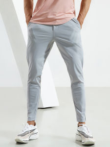 SOSOLEMON Mens High Elasticity Fitness Pants Autumn Winter Training Lightweight Quick Dry Zipper Cuffed Breathable Long Trousers