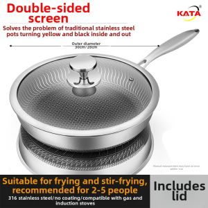 Non-stick 316 Stainless Steel Flat Pan Beehive Design