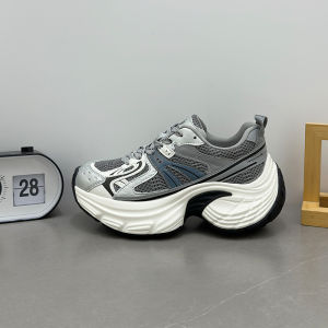 Silver Thick Bottom Dad Shoes Womens Spring New Anti-slip Shock-absorption Heightening Sports Leisure Shoes Comfortable Casual Footwear