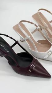 2026 Womens Fashion Pointed-Toe Slingback Low-Cut High Heels for Spring and Summer