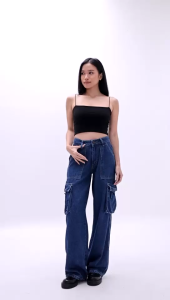 ESROCTE Mavi Pants | Celana Cargo Baggy Jeans High-Waist Wanita –Plain Edition– 26–38